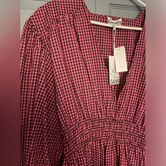 Ganni Gingham Seersucker dress - Picture 6 of 7